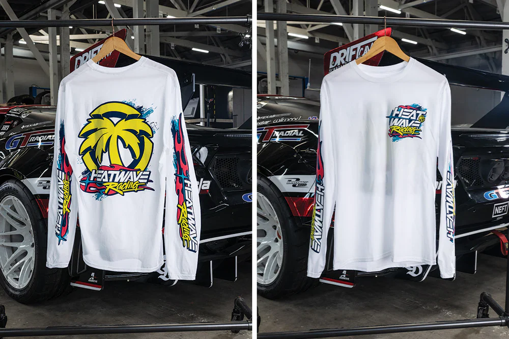 HWV UPF LONG SLEEVE: Y2K Racing White Long Sleeve T-Shirt - Image 4